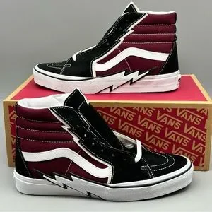 Vans Sk8-HI Bolt Suede Maroon Black White Men’s Sneakers New Vans | Shoes | Vans Sk8hi Bolt Suede Maroon Black White Mens  main image 3